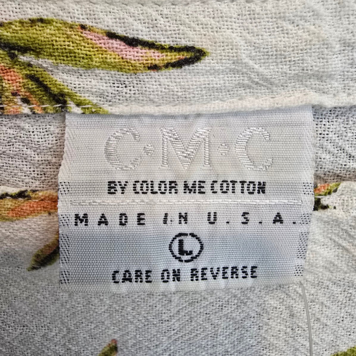 CMC Cream Cotton Floral Two Piece Top & Capri Set Size M/L