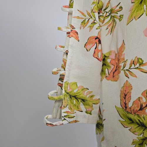 CMC Cream Cotton Floral Two Piece Top & Capri Set Size M/L