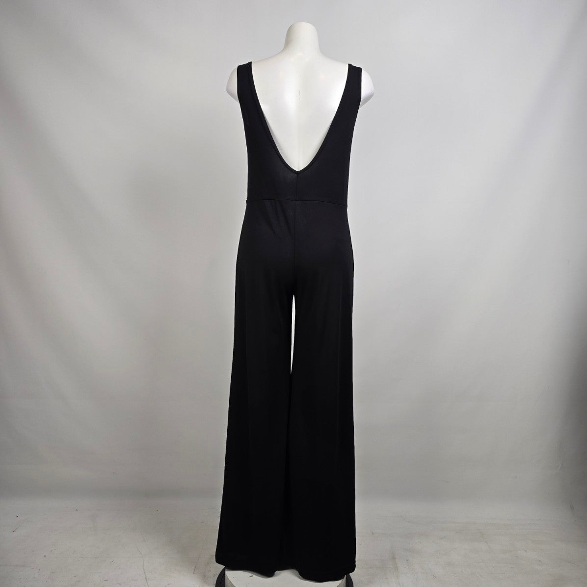 Vintage Fersten Black Sleeveless Wide Leg Jumpsuit Size M