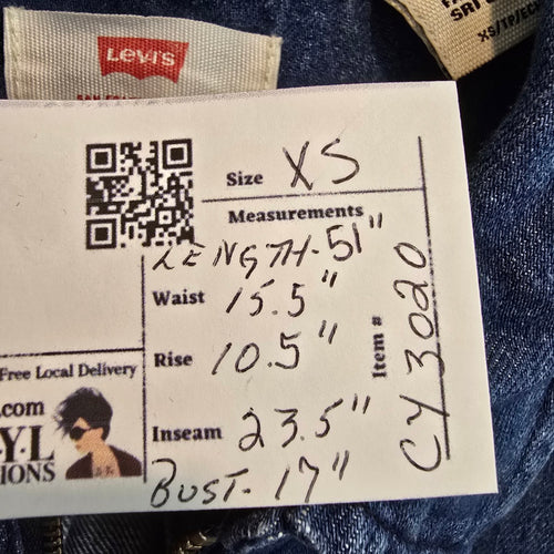 Levi's Alix Denim Cropped Jumpsuit Size XS
