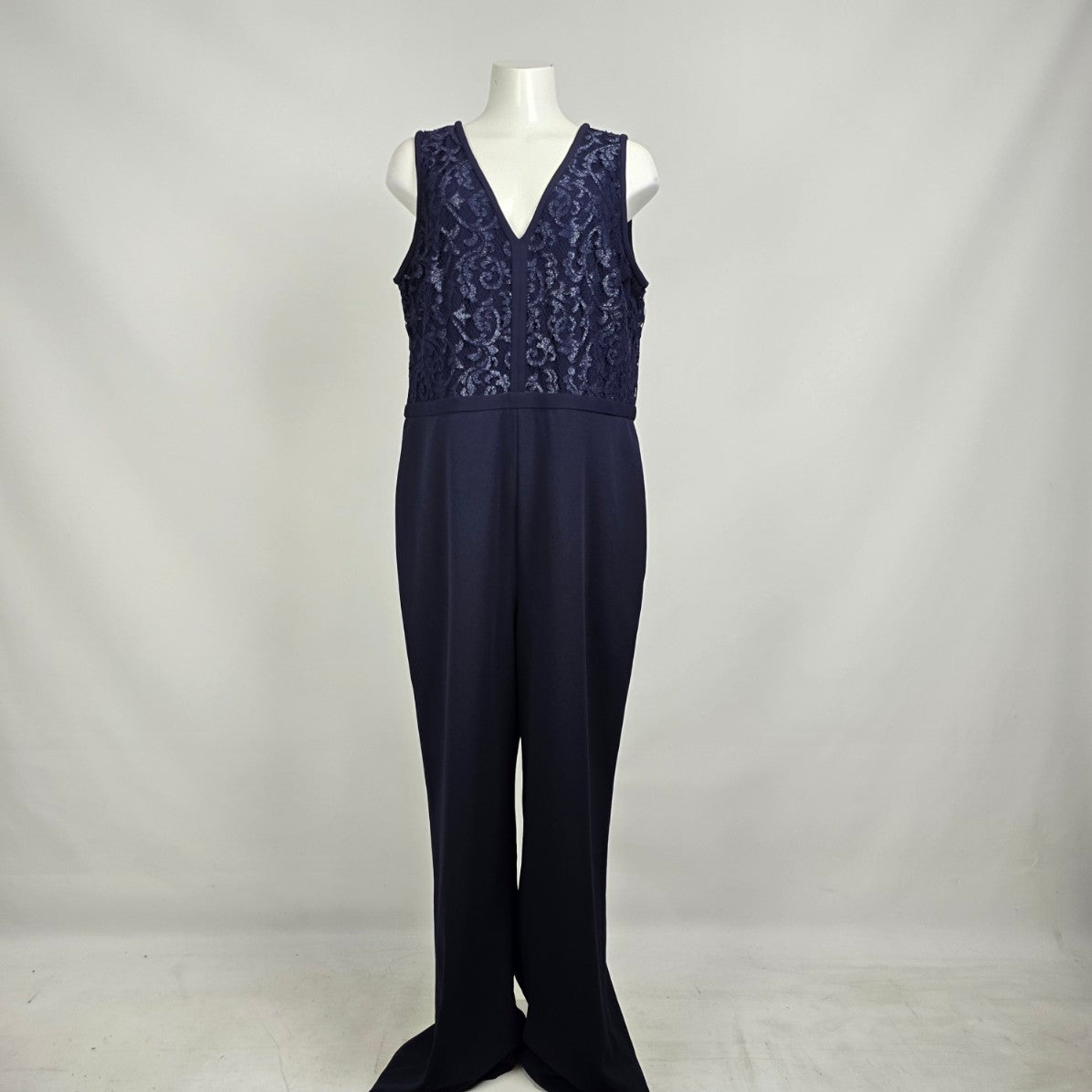 Lauren Ralph Lauren Navy Blue Lace Jumpsuit Size 18