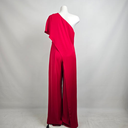 Le Chateau Red One Shoulder Jumpsuit Size S