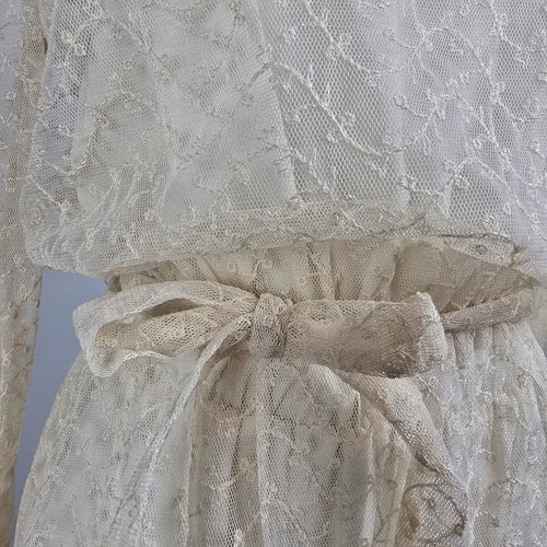 Farouche Cream Lace Jumpsuit & Top Set Size 13