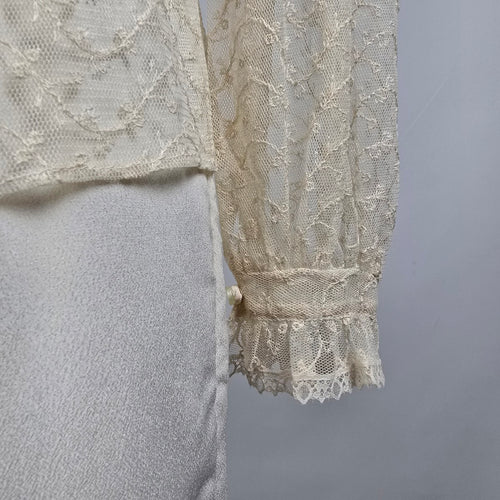 Farouche Cream Lace Jumpsuit & Top Set Size 13