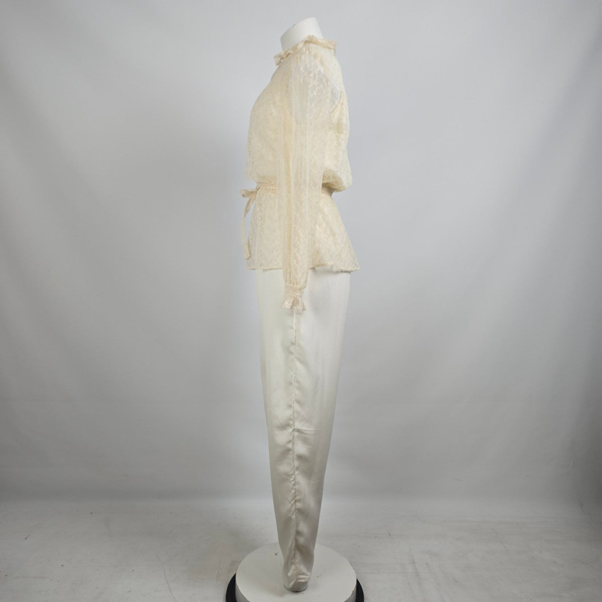 Farouche Cream Lace Jumpsuit & Top Set Size 13