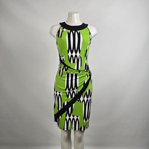 Vintage Y2k Joseph Ribkoff Green Midi Dress Size 6