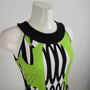 Vintage Y2k Joseph Ribkoff Green Midi Dress Size 6