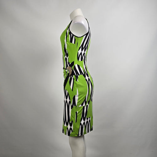 Vintage Y2k Joseph Ribkoff Green Midi Dress Size 6