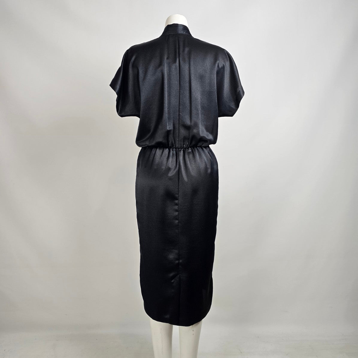 Vintage Black Crossover Top MIdi Dress Size M
