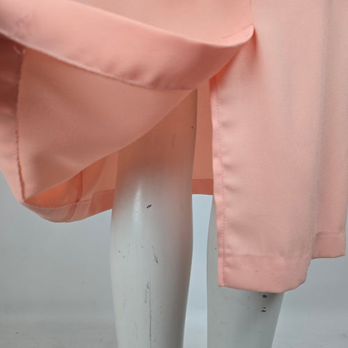 Vintage Peach Pink Peplum Midi Dress Size M