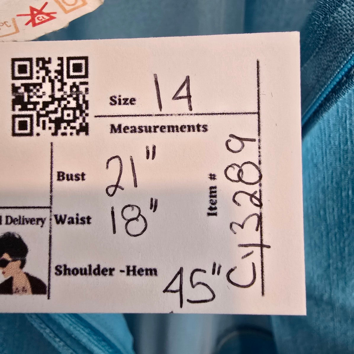 Vintage D'Allaird's Blue Long Sleeve Midi Dress Size 14