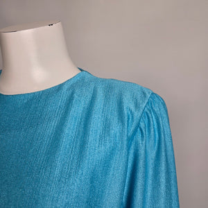 Vintage D'Allaird's Blue Long Sleeve Midi Dress Size 14