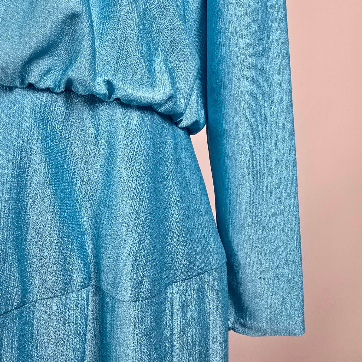 Vintage D'Allaird's Blue Long Sleeve Midi Dress Size 14