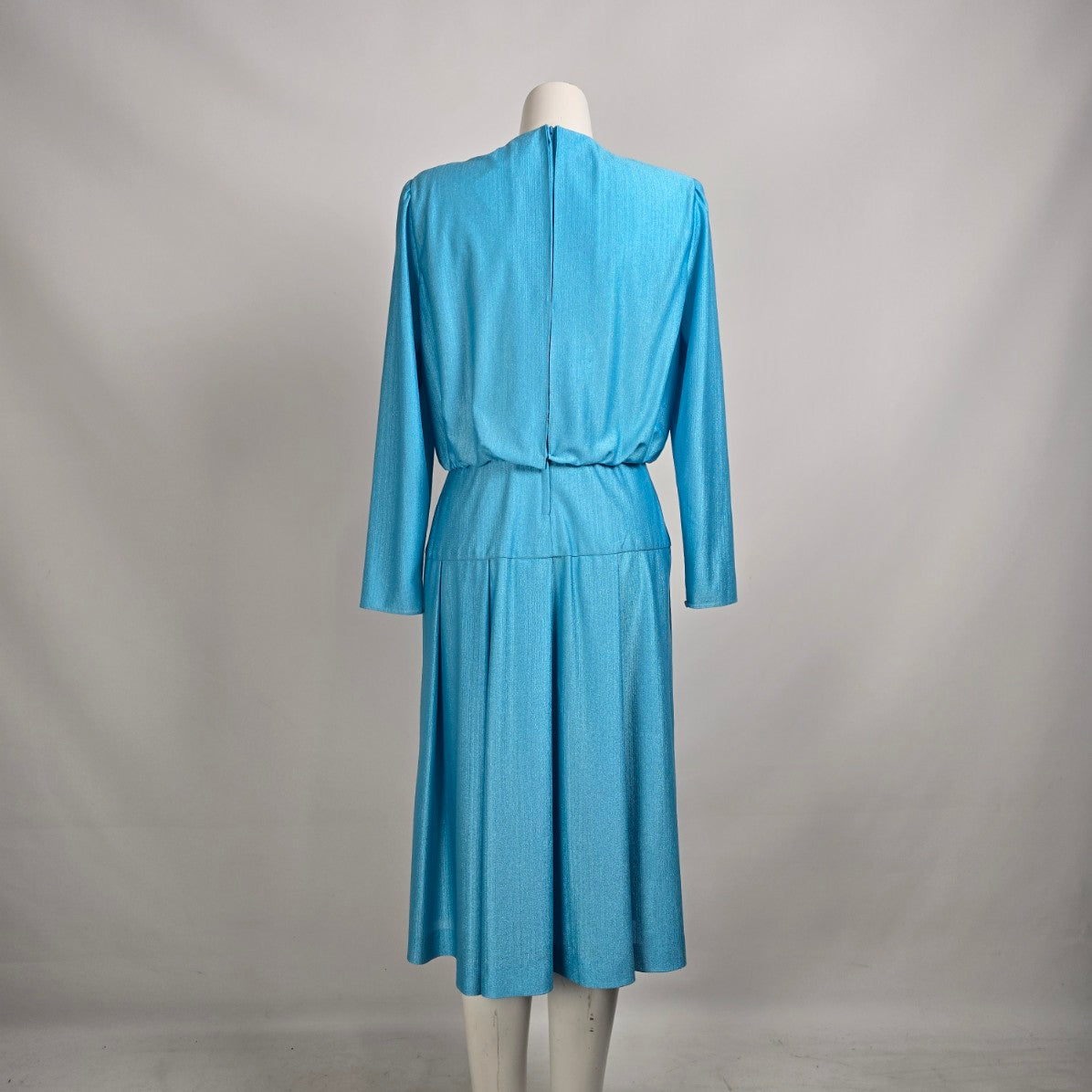 Vintage D'Allaird's Blue Long Sleeve Midi Dress Size 14