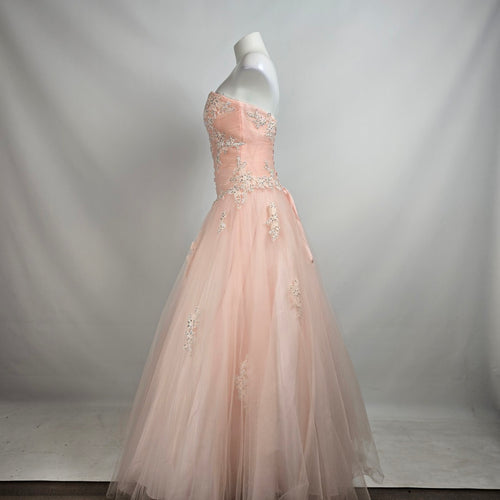 Alyce Pink Tulle Princess Grad Event Gown Size 8