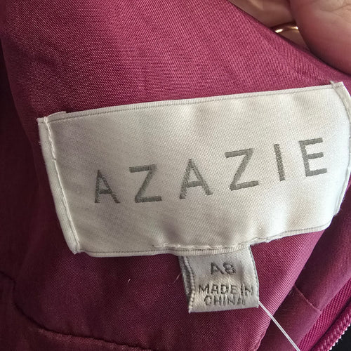 Azazie Purple Fit & Flare Cocktail Bridesmaids Dress Size 8
