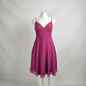 Azazie Purple Fit & Flare Cocktail Bridesmaids Dress Size 8