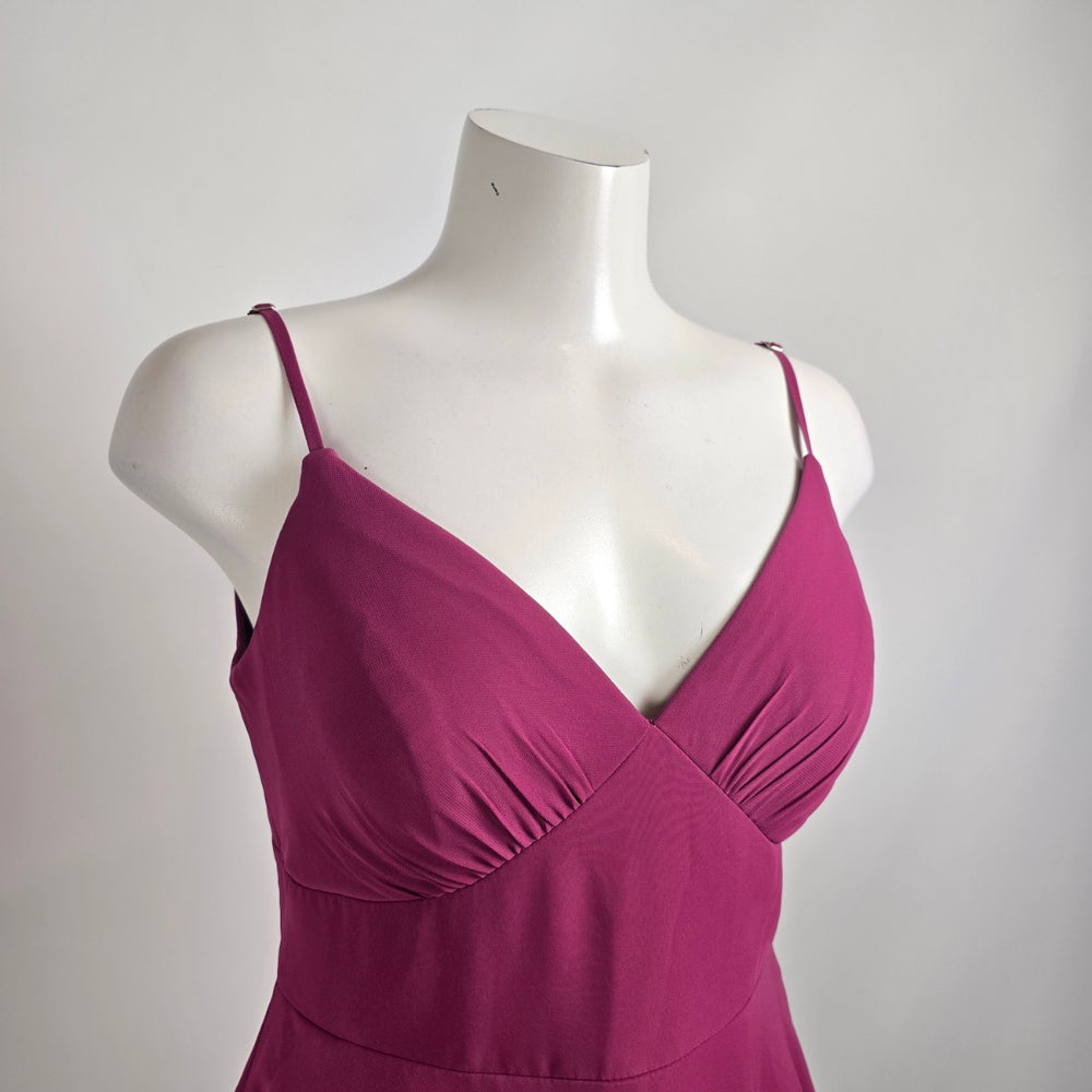 Azazie Purple Fit & Flare Cocktail Bridesmaids Dress Size 8