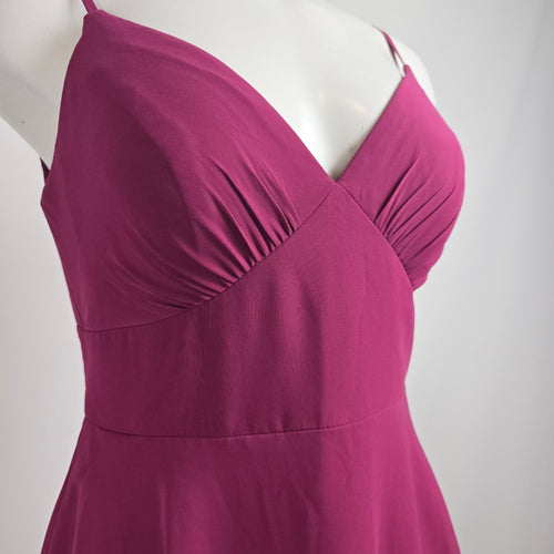 Azazie Purple Fit & Flare Cocktail Bridesmaids Dress Size 8