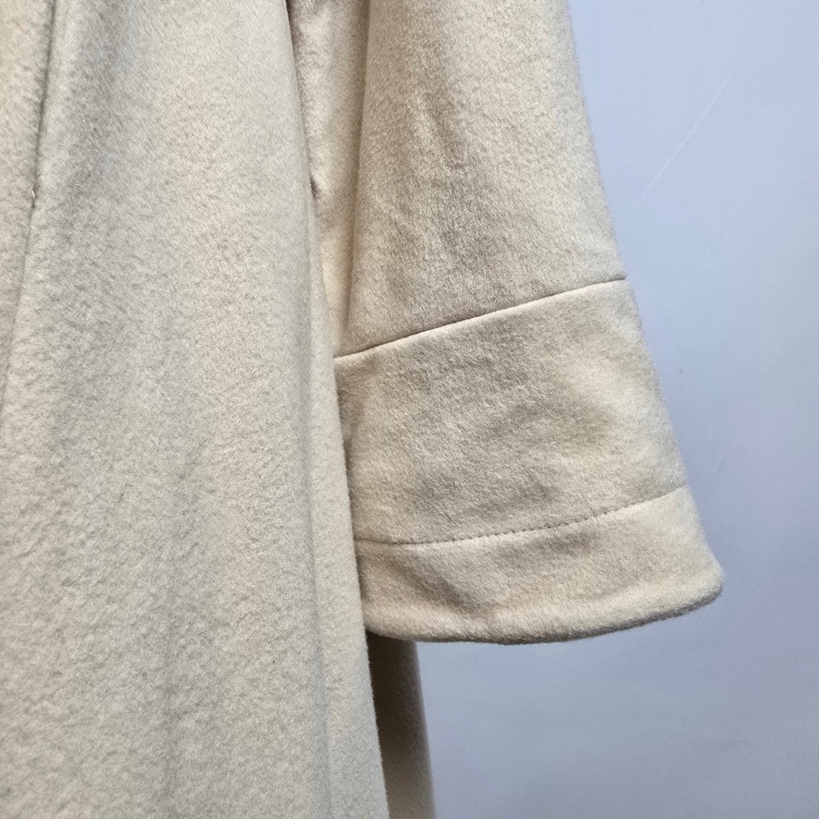 Vintage Mallia Cashmere & Wool Cream Maxi Coat Size S
