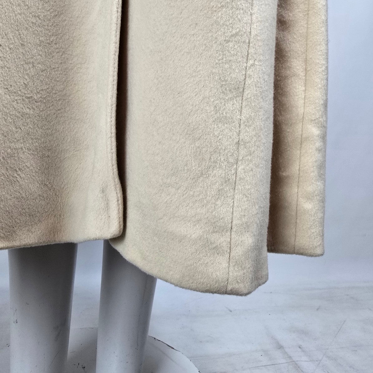 Vintage Mallia Cashmere & Wool Cream Maxi Coat Size S