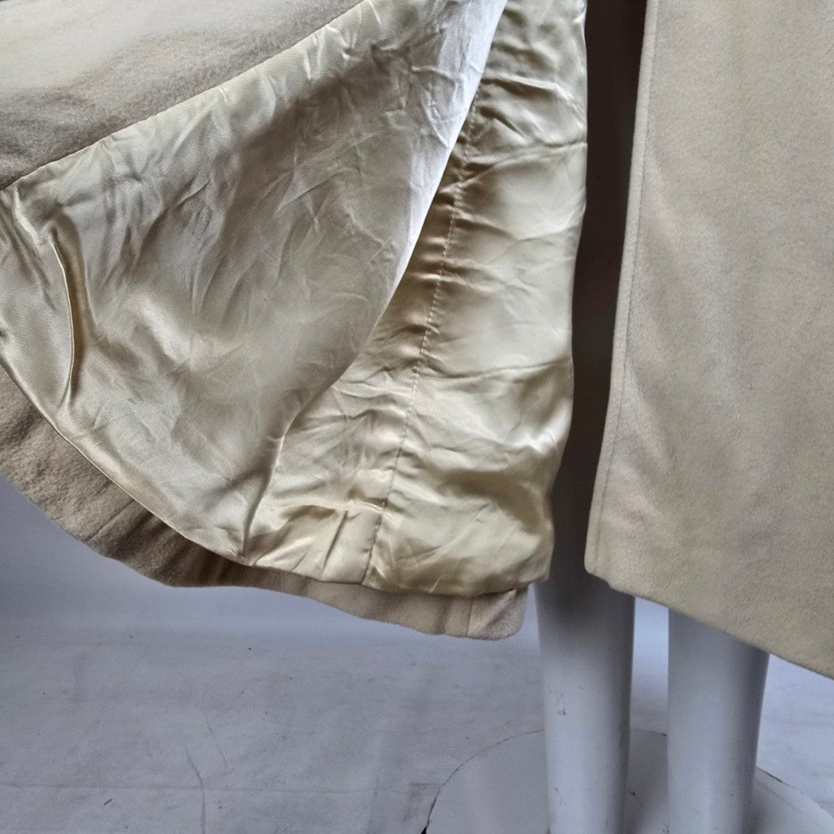 Vintage Mallia Cashmere & Wool Cream Maxi Coat Size S