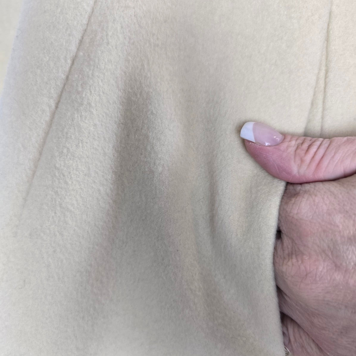 Vintage Mallia Cashmere & Wool Cream Maxi Coat Size S