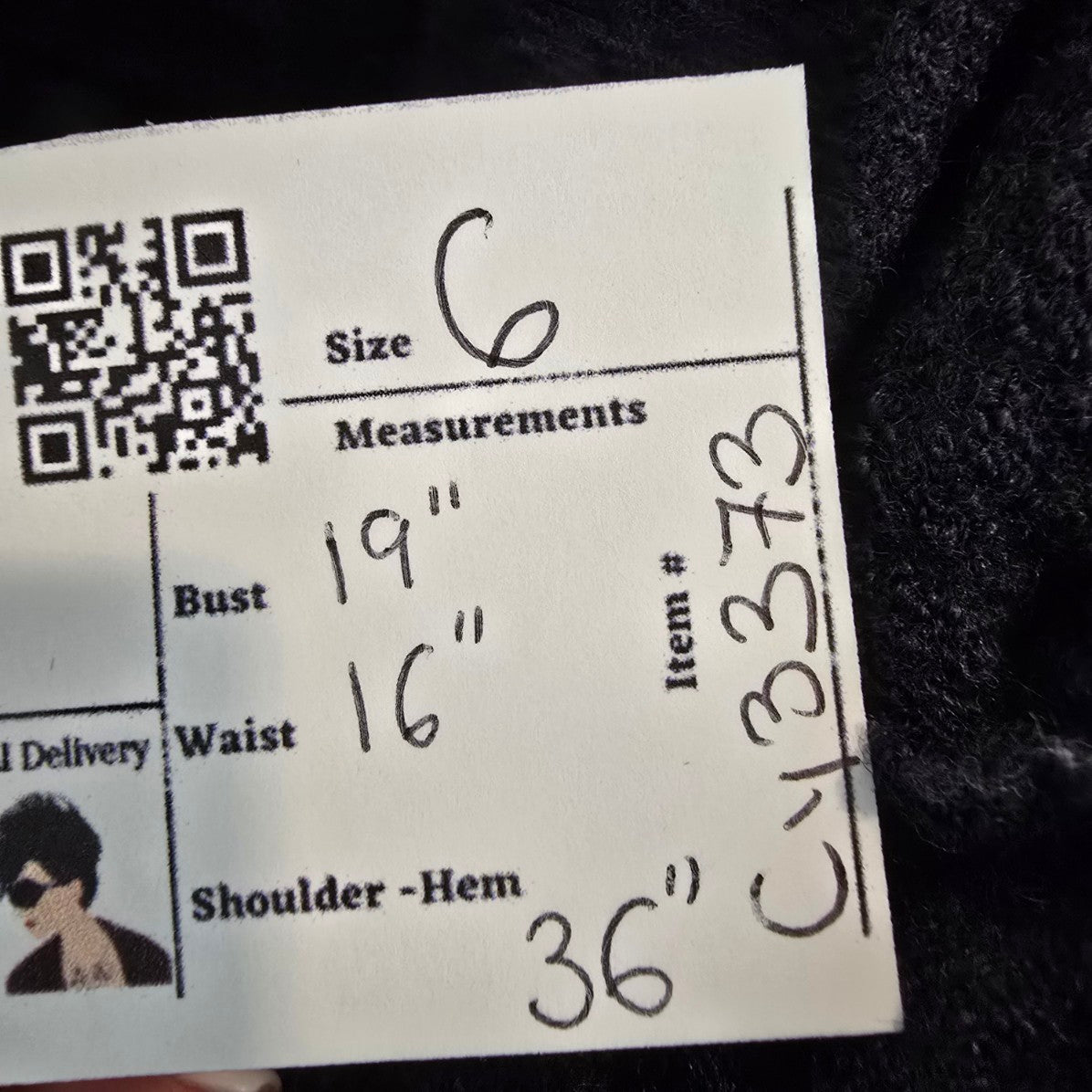 Yest Black Grey Wool Zip Up Light Jacket Size 6