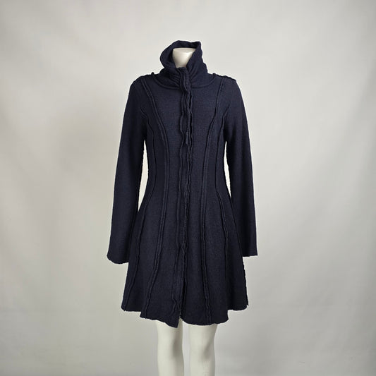 Yest Black Grey Wool Zip Up Light Jacket Size 6