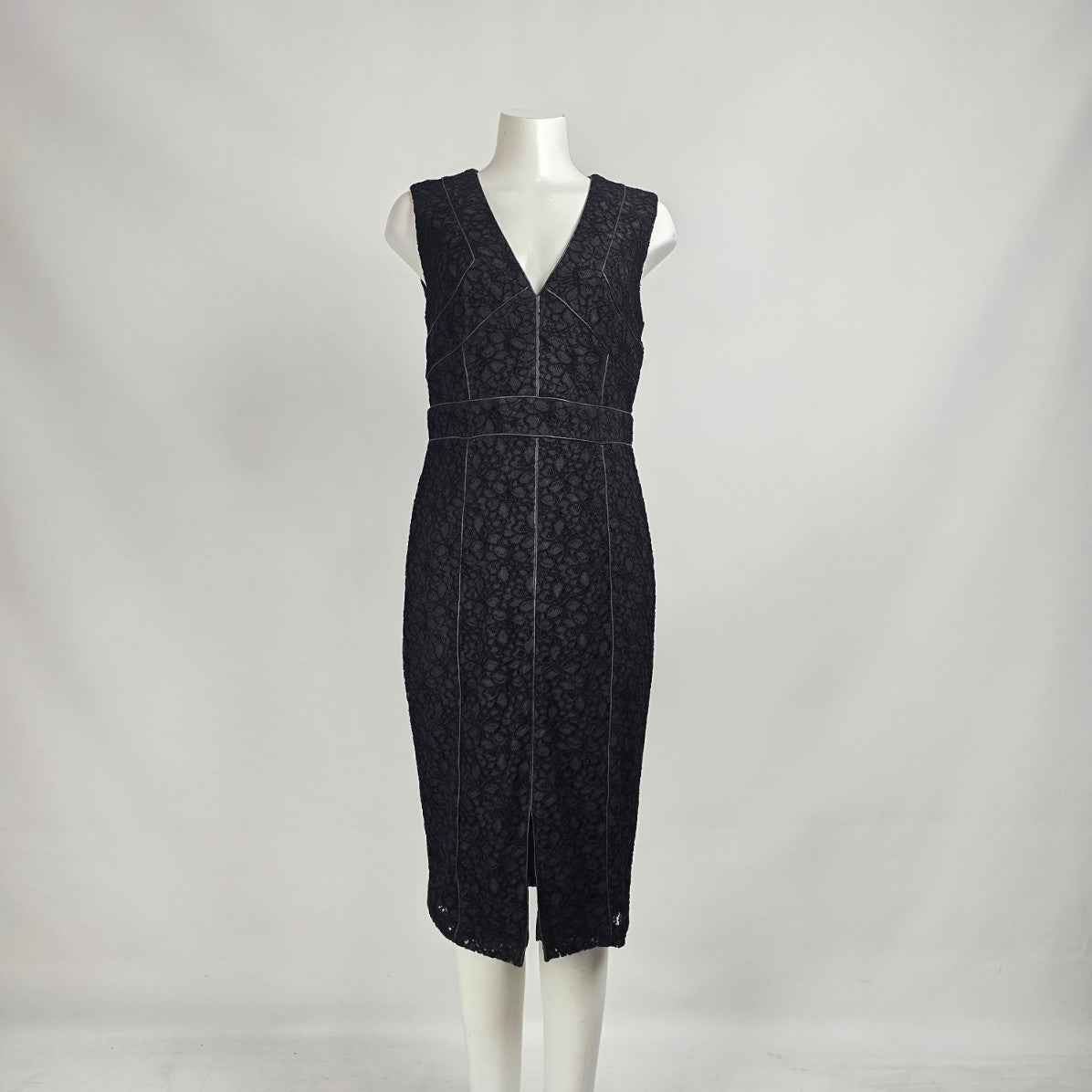 Bailey 44 Black Lace Midi Sheath Dress Size L