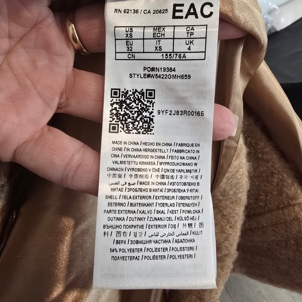 Guess Brown Faux Fur Button up Winter Coat Size XS