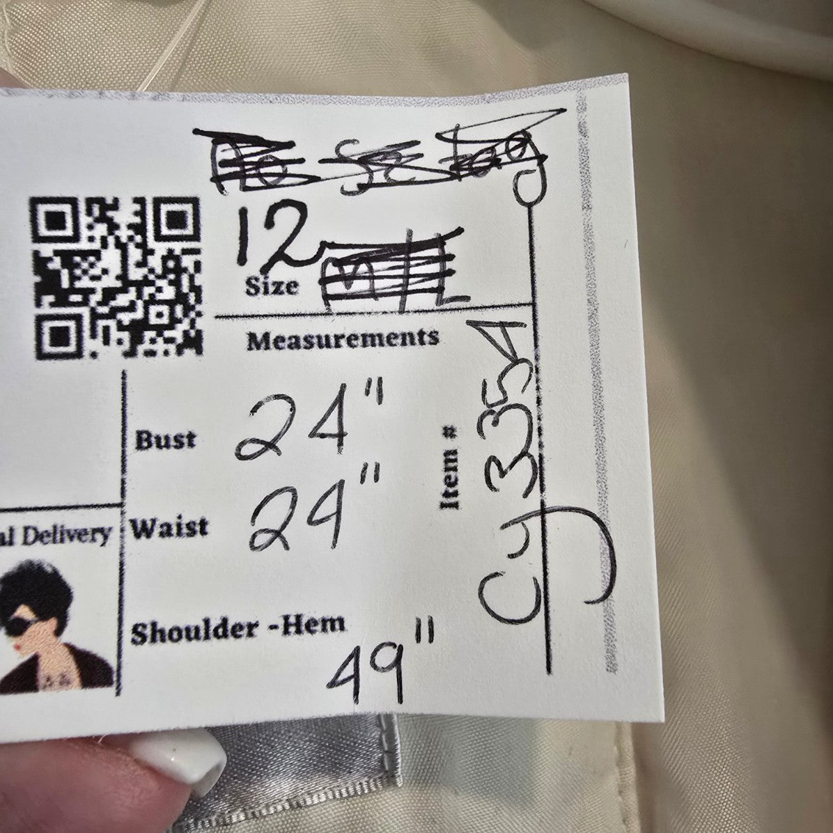 Vintage Luba Cream Faux Fur Hood Long Winter Jacket Size 12