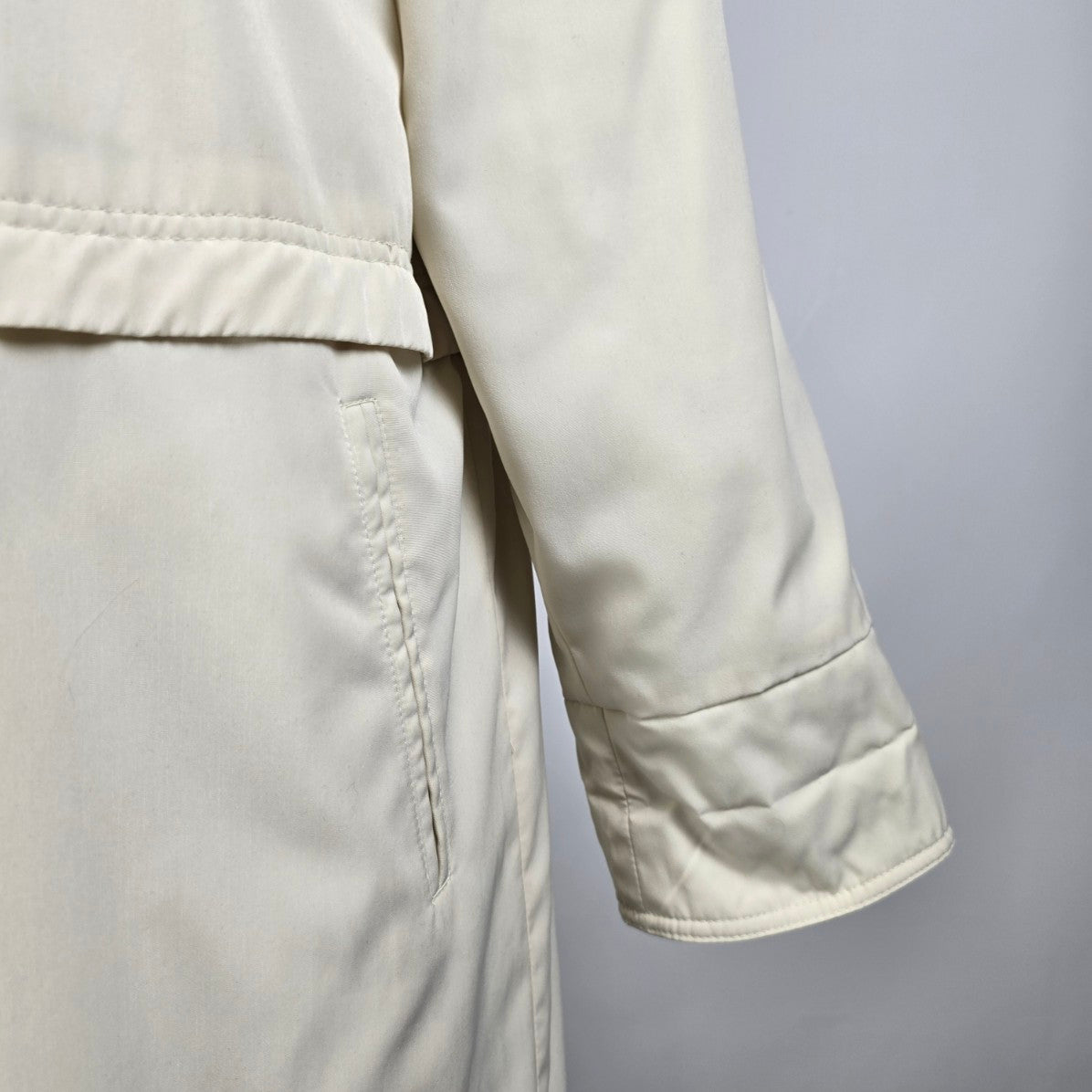 Vintage Luba Cream Faux Fur Hood Long Winter Jacket Size 12