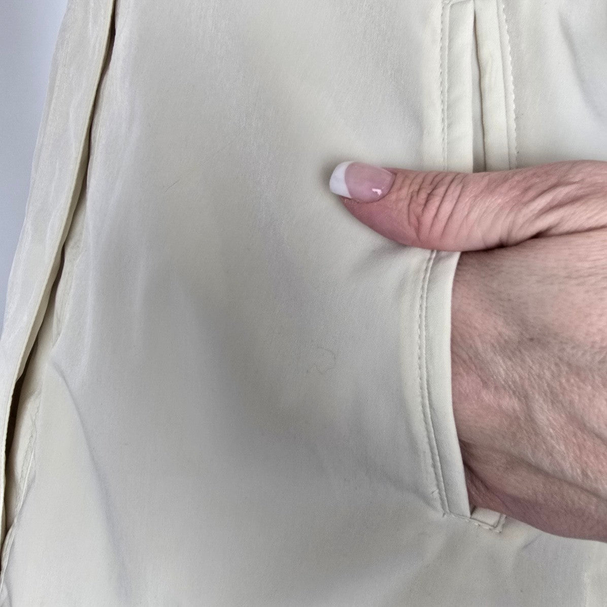 Vintage Luba Cream Faux Fur Hood Long Winter Jacket Size 12