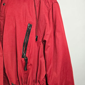 DC Jeans Red Faux Fur Trim Winter Jacket Size 5XL