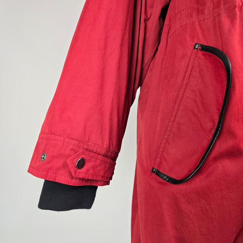 DC Jeans Red Faux Fur Trim Winter Jacket Size 5XL