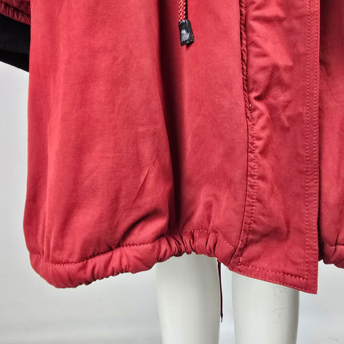 DC Jeans Red Faux Fur Trim Winter Jacket Size 5XL