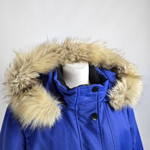 Northern Reflections Blue Fur Trimmed Winter Jacket Size XL