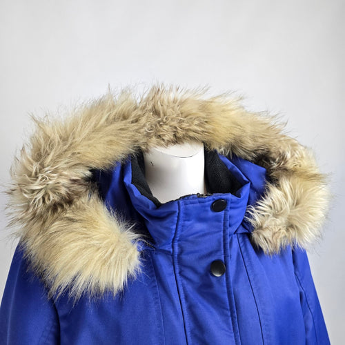 Northern Reflections Blue Fur Trimmed Winter Jacket Size XL