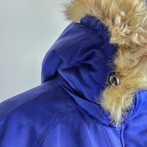 Northern Reflections Blue Fur Trimmed Winter Jacket Size XL