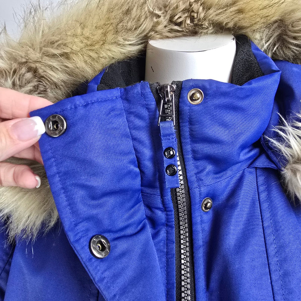 Northern Reflections Blue Fur Trimmed Winter Jacket Size XL