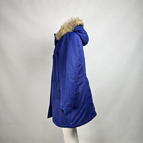 Northern Reflections Blue Fur Trimmed Winter Jacket Size XL