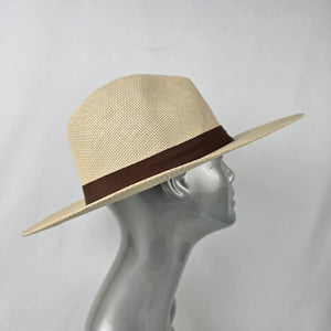 Guess Cream Woven Wide Brim Straw Hat