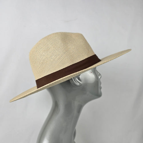 Guess Cream Woven Wide Brim Straw Hat