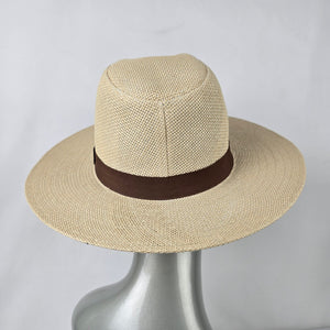 Guess Cream Woven Wide Brim Straw Hat
