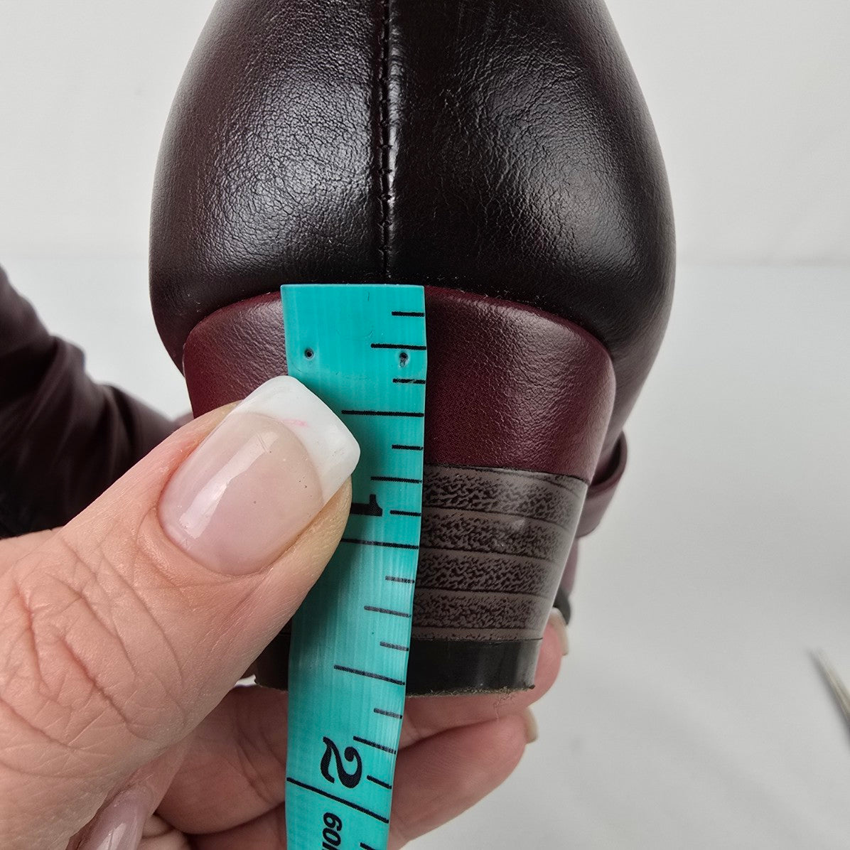 Red Button Detail Low Heel Ankle Boots Size 10