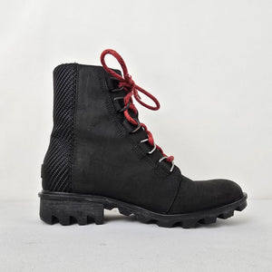 SOREL Phoenix Black Leather Waterproof Lace Up Boots Size 6.5
