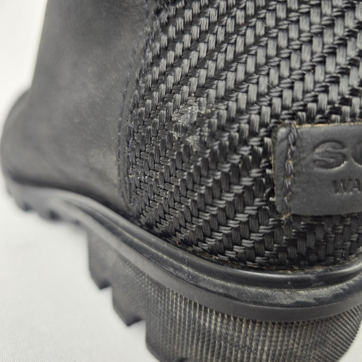 SOREL Phoenix Black Leather Waterproof Lace Up Boots Size 6.5