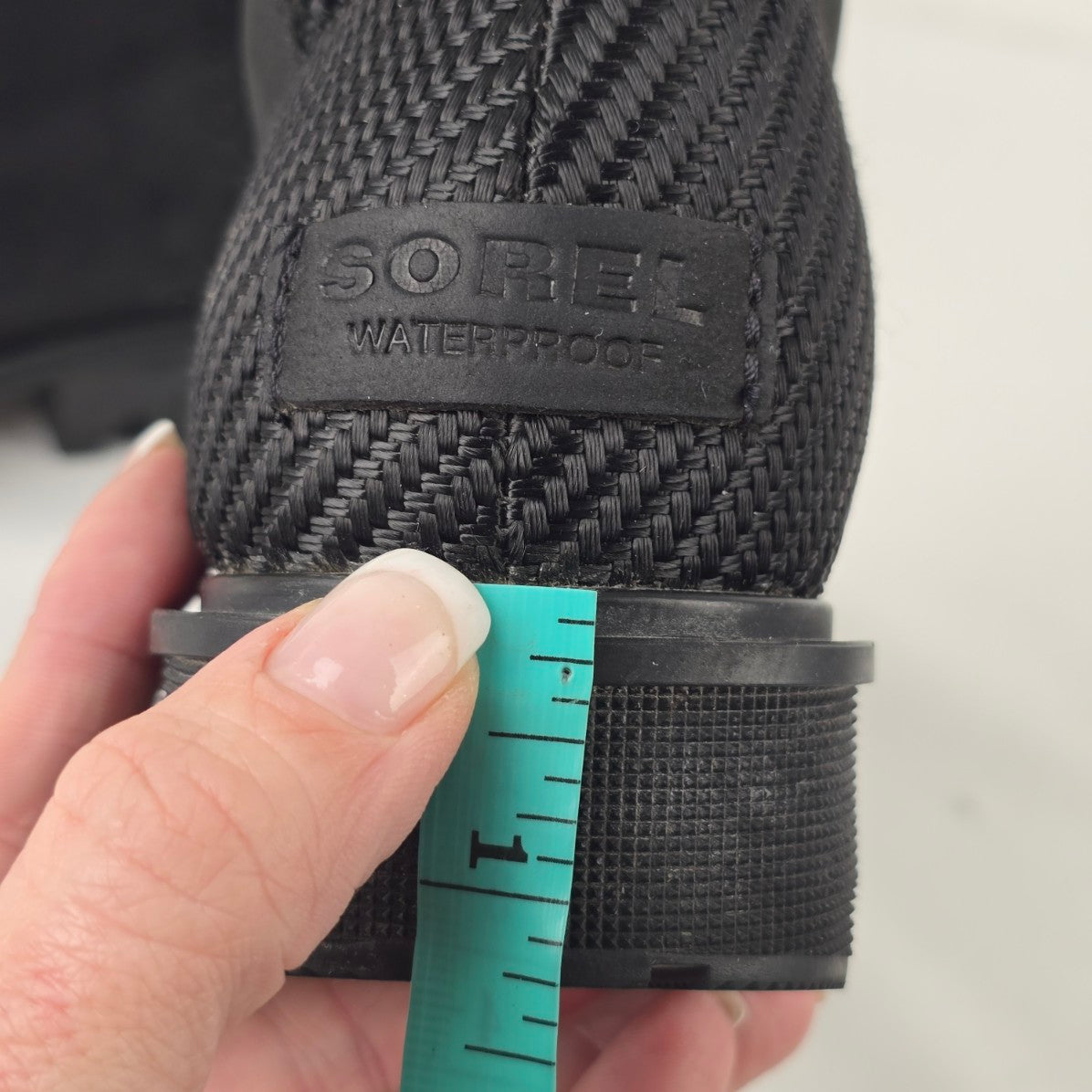 SOREL Phoenix Black Leather Waterproof Lace Up Boots Size 6.5