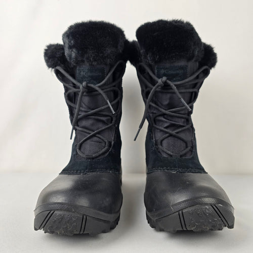 Columbia Black Sierra Summette Faux Fur Omni Grip Winter Boots Size 9.5